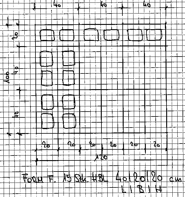 sketch of mould for blocks